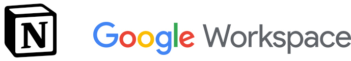 ‘Notion’, ‘Google Workspace’ 로고
