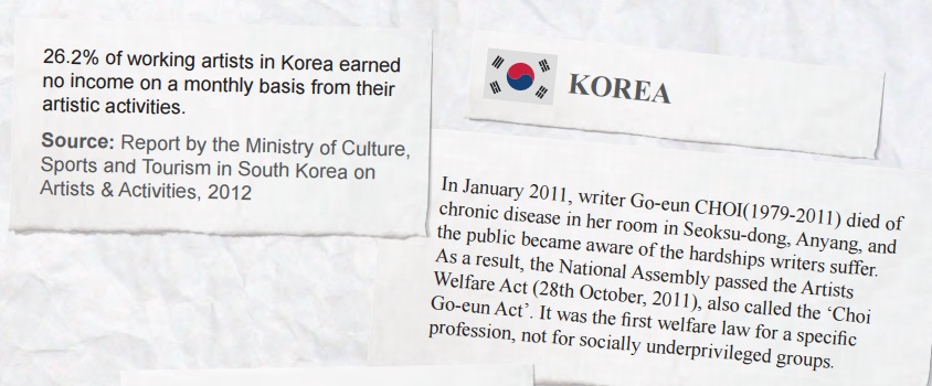 국제 작가 포럼에서 발행한 자료의 한국 저작자 관련 내용